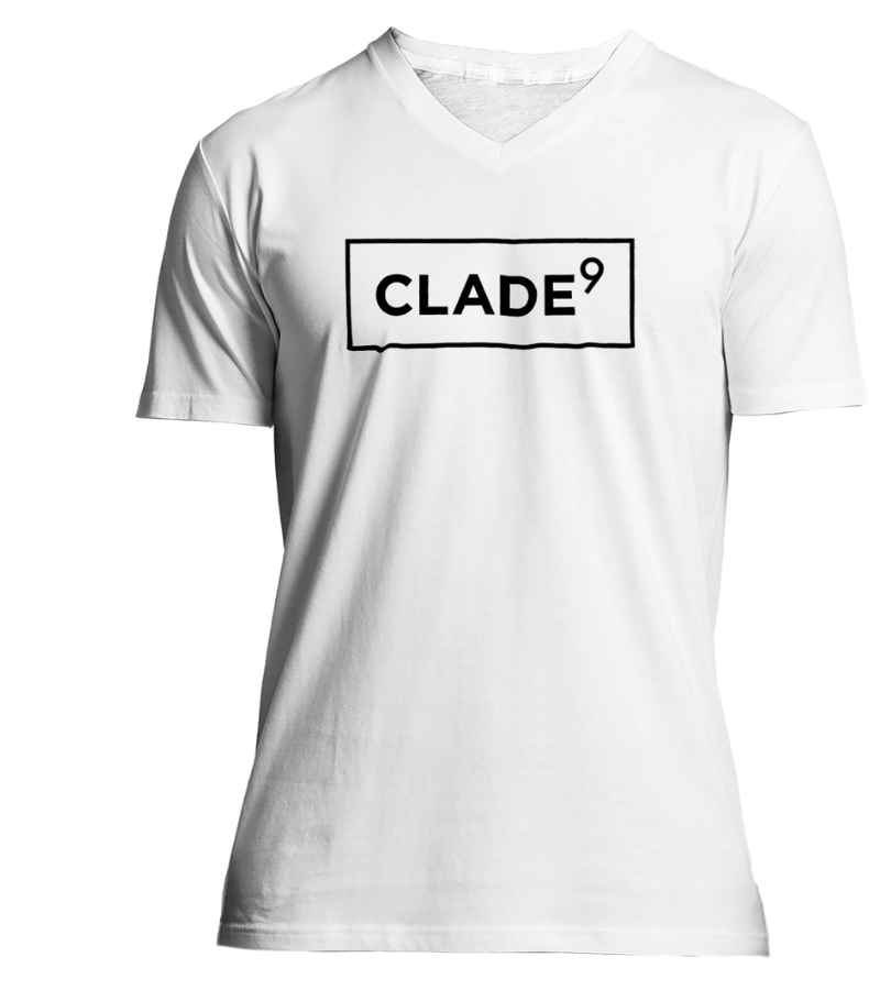 V-NECK CLADE9 LOGO WHITE